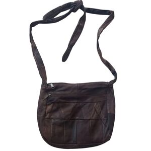 Vintage Sarah Patchwork Leather Tie Shoulder Bag Purse